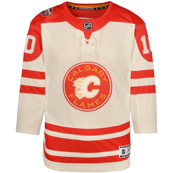 Jonathan Huberdeau Calgary Flames Youth 2023 NHL Heritage Classic Premier Player Jersey?ยจC Cream - Image 3
