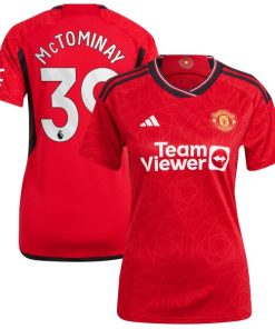 Alternative view of Scott McTominay Manchester United adidas Women's 2023/24 Home Replica Player Jersey - Red/Green