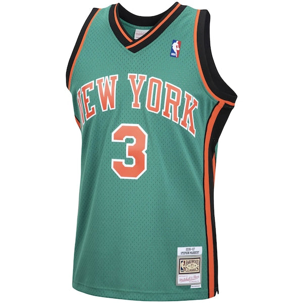 Stephon Marbury New York Knicks 2001/02 Hardwood Classics Swingman Jersey - Green - Image 2