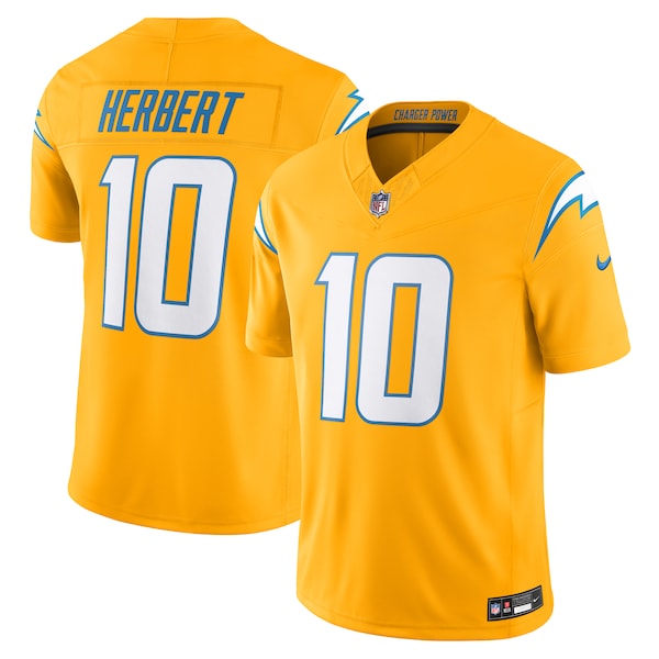 Justin Herbert Los Angeles Chargers Nike Alternate Charger Power Vapor F.U.S.E. Limited Jersey - Gold/Royal/Navy/Powder Blue - Image 2