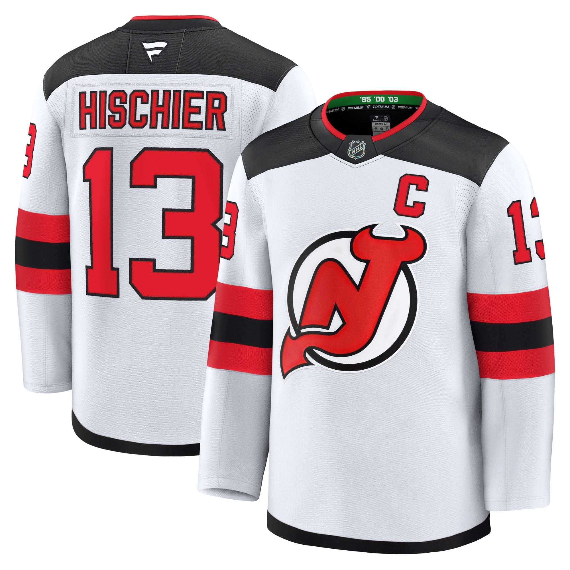 Nico Hischier New Jersey Devils Home Premium Jersey - Red/Black/White - Image 11