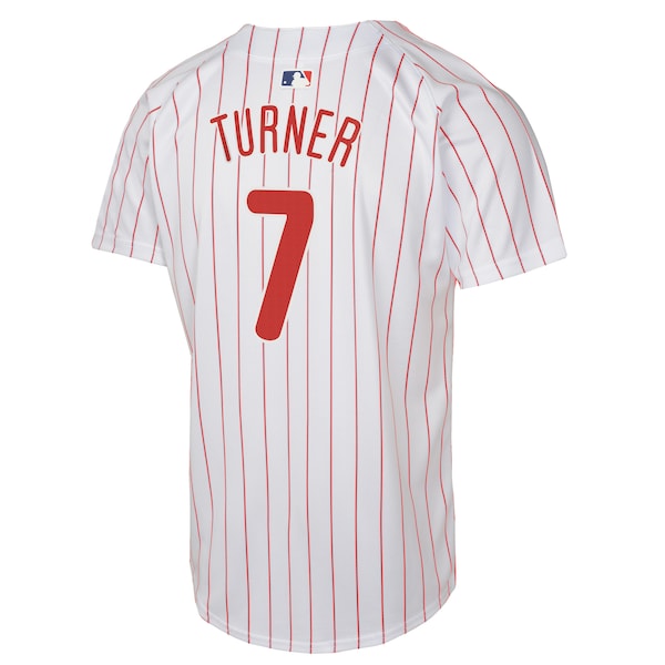 Trea Turner Philadelphia Phillies Nike Youth Home Game Player Jersey - White - Image 3