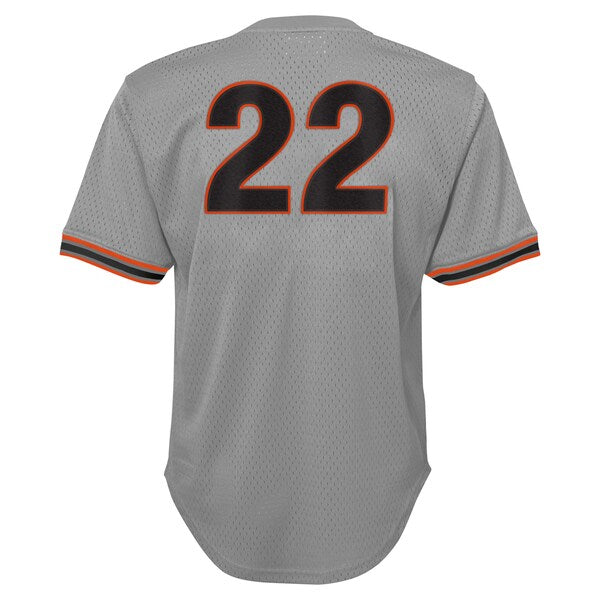 Will Clark San Francisco Giants Youth Cooperstown Collection?Mesh Batting Practice Jersey - Gray - Image 3