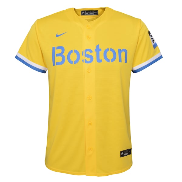 Boston Red Sox Nike Youth City Connect Replica Team Jersey - Gold/Light Blue - Image 2