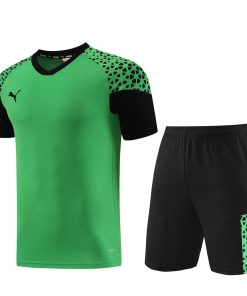 Puma Short Sleeve Training Jersey Set-PD02-Green/Black