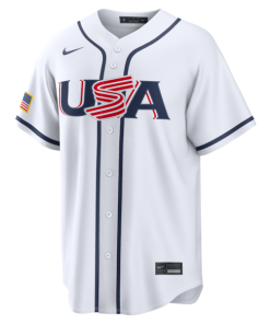 Alternative view of Bobby Witt Jr. USA Baseball Nike 2026 World Baseball Classic Home Stadium Jersey - White