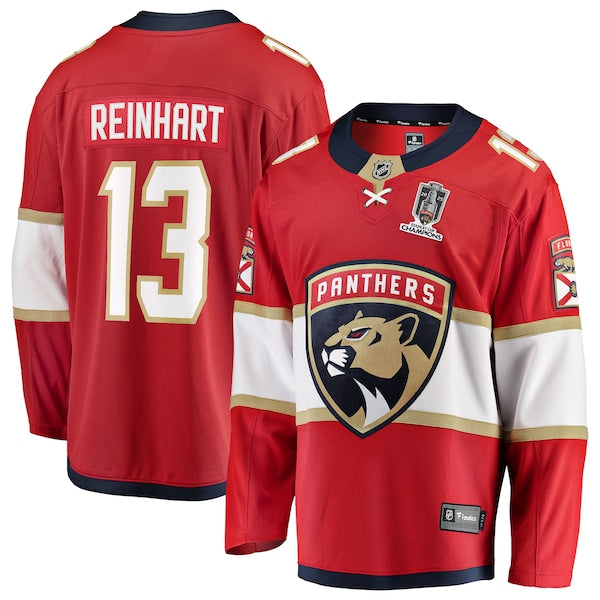 Sam Reinhart Florida Panthers 2025 Stanley Cup Champions Breakaway Jersey - Red