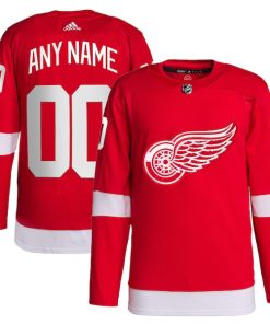 Detroit Red Wings adidas  Home  Primegreen Authentic Custom Jersey - Red