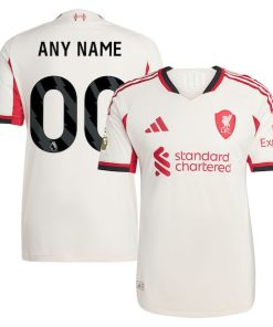 Liverpool adidas 2025/26 Away Authentic Custom Jersey - White/Green/Red