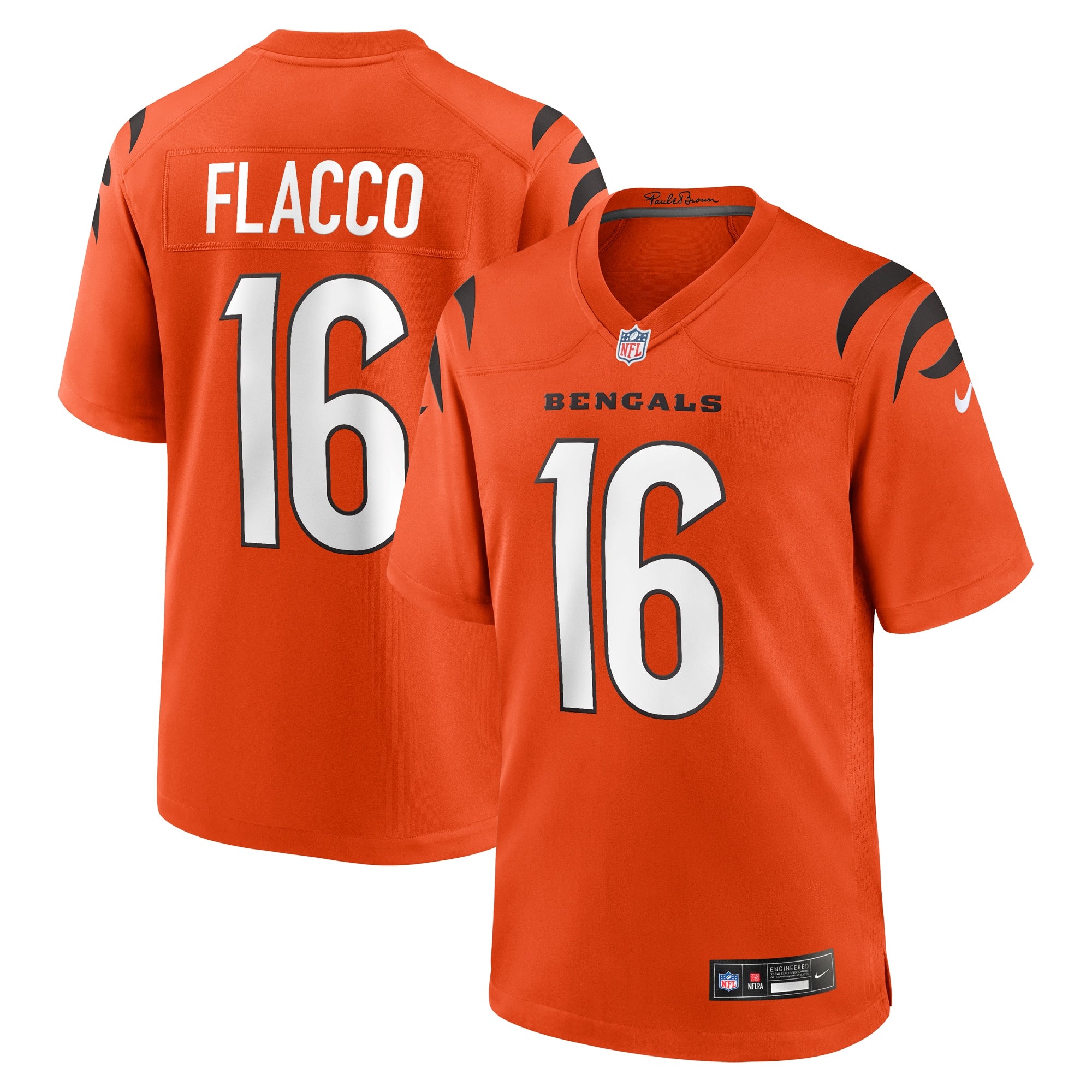 Joe Flacco Cincinnati Bengals Nike Game Jersey - White/Orange - Image 6