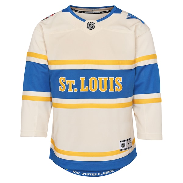Jordan Binnington St. Louis Blues Preschool 2025 NHL Winter Classic Premier Player Jersey - Cream - Image 2