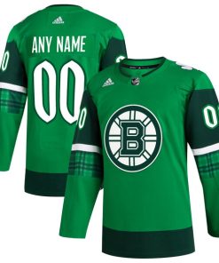 Boston Bruins adidas St. Patrick's Day Authentic Custom Jersey - Kelly Green
