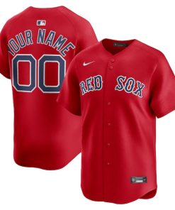 Alternative view of Boston Red Sox Nike Alternate Limited Custom Jersey - Red/White