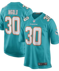 Alec Ingold Miami Dolphins Nike Game Player Jersey - Aqua