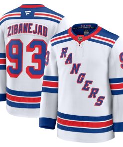 Alternative view of Mika Zibanejad New York Rangers  Alternate Premium Jersey - Navy/Blue/White