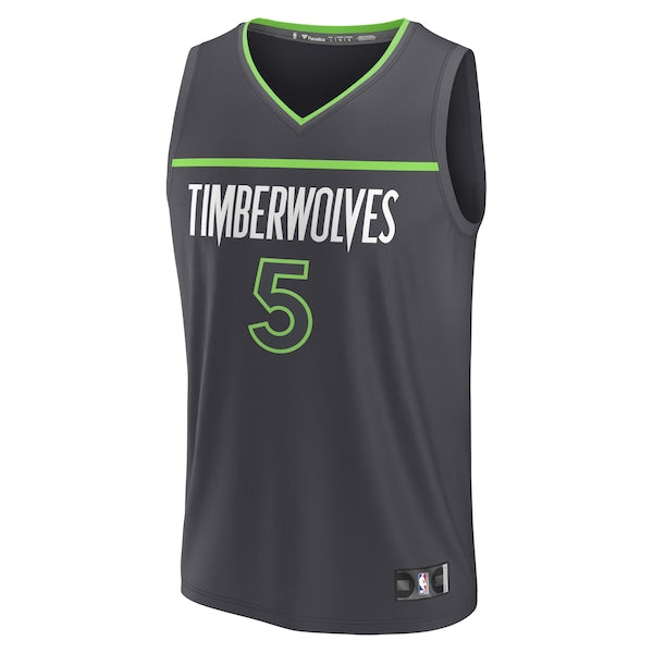 Anthony Edwards Minnesota Timberwolves Youth Fast Break Replica Player Jersey - Statement Edition - Anthracite - Image 2