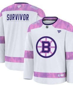 Boston Bruins Hockey Fights Cancer Practice Jersey - White