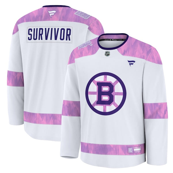 Boston Bruins Hockey Fights Cancer Practice Jersey - White