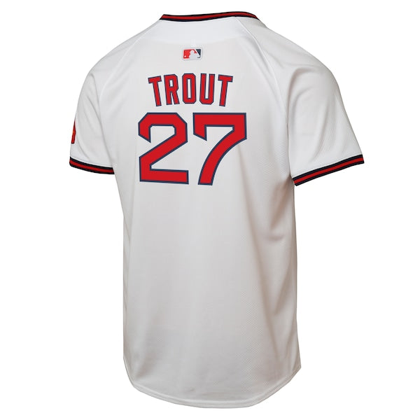 Mike Trout Los Angeles Angels Nike Youth Alternate 2 Limited Player Jersey - White - Image 3