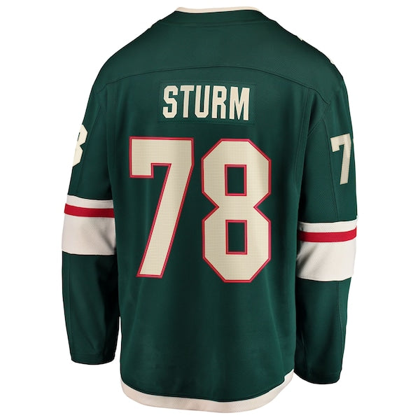 Nico Sturm Minnesota Wild Home Breakaway Jersey - Green - Image 3