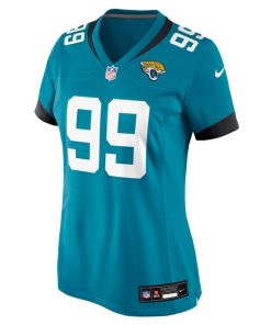 Alternative view of Austin Johnson Jacksonville Jaguars Nike Women's Team Game Jersey -  Teal