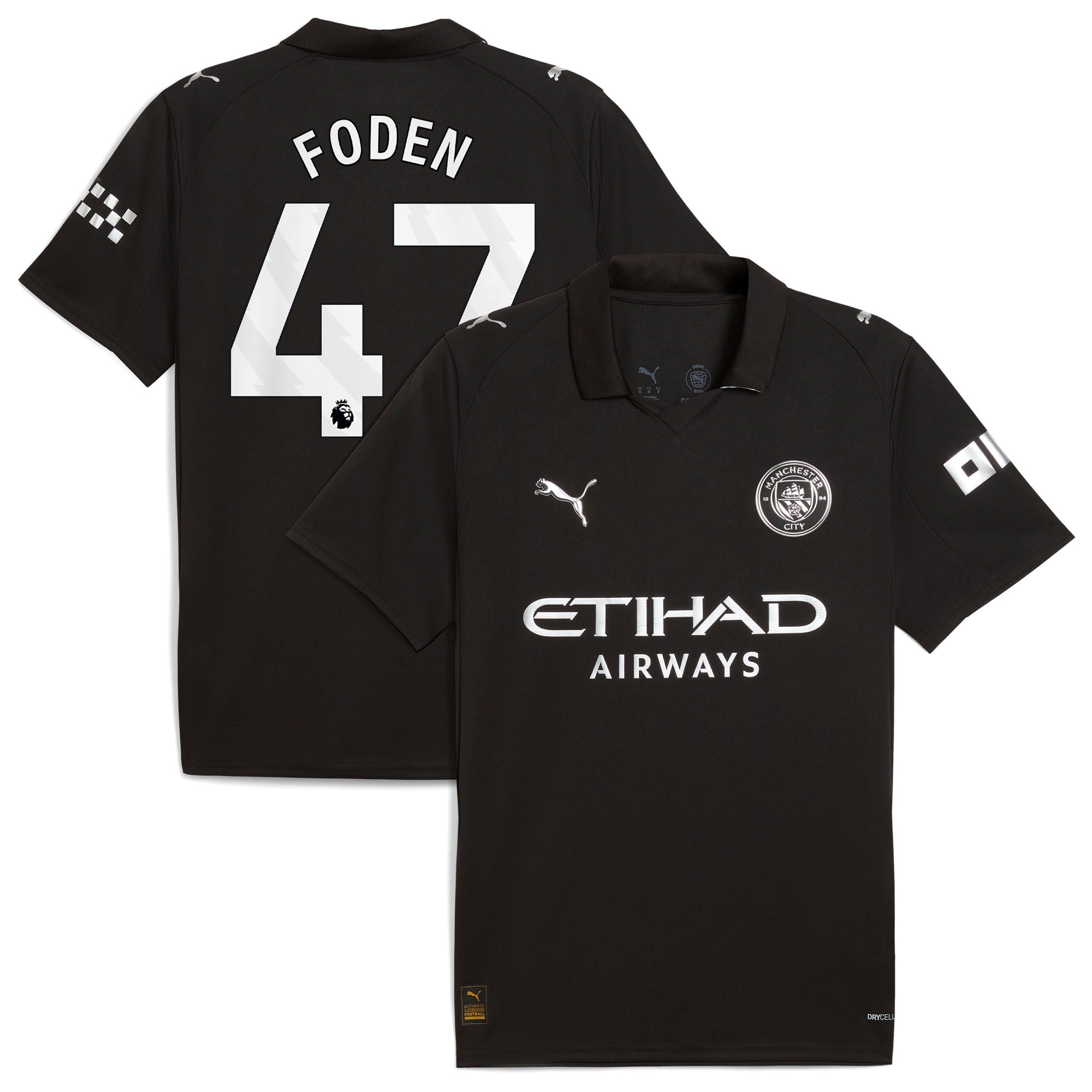 Phil Foden Manchester City Puma 2025/26 Home Replica Player Jersey - Sky Blue/Black/Green - Image 5