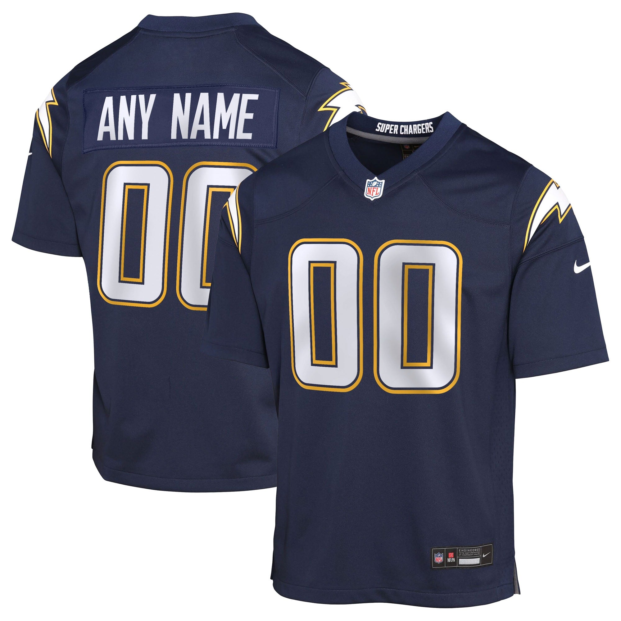 Los Angeles Chargers Nike Youth Alternate Charger Power Game Custom Jersey - Gold/Navy - Image 5