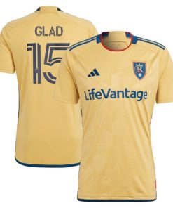 Justen Glad Real Salt Lake adidas 2024 The Beehive State Kit Replica Player Jersey - Gold