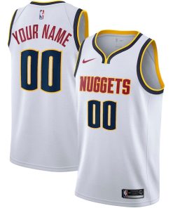 Denver Nuggets Nike Swingman Custom Jersey - Association Edition - White/Navy