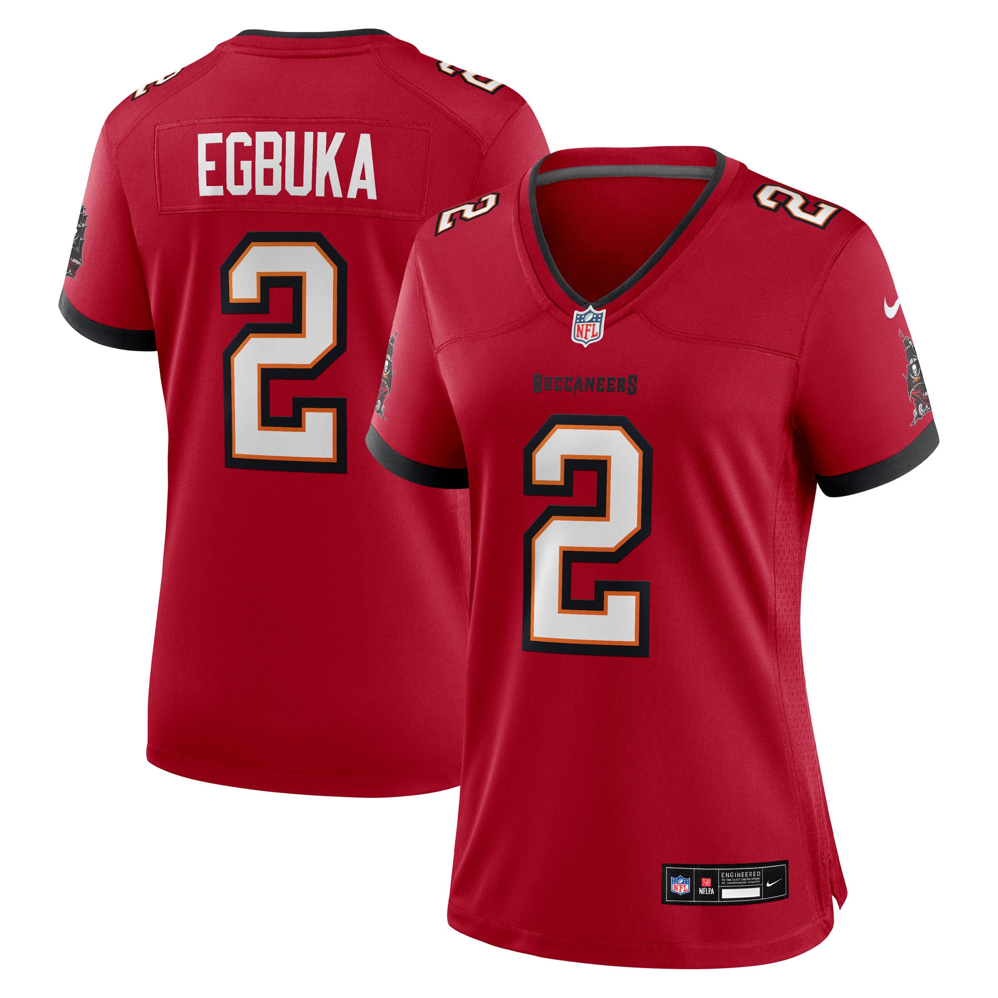Emeka Egbuka Tampa Bay Buccaneers Nike Women's Game Jersey - White/Creamsicle/Red - Image 7