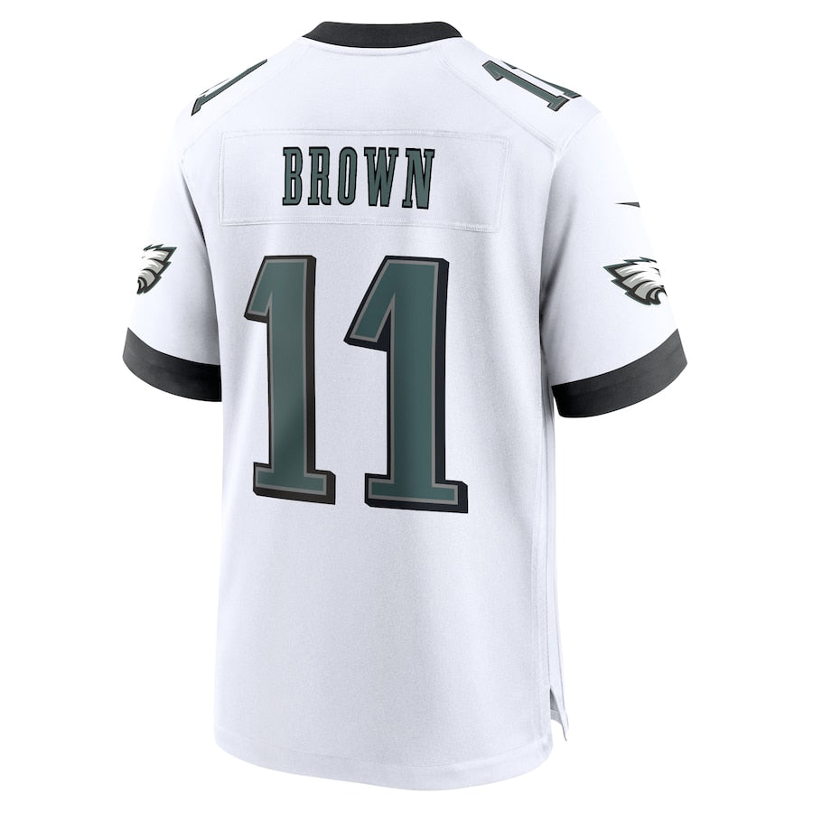A.J. Brown Philadelphia Eagles Nike Game Jersey - White/Black/Green - Image 4