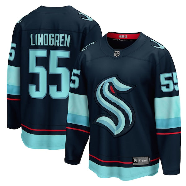 Ryan Lindgren Seattle Kraken Home Breakaway Jersey - Deep Sea Blue