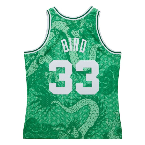 Larry Bird Boston Celtics 1985/86 Hardwood Classics Asian Heritage 6.0 Swingman Throwback Player Jersey - Kelly Green - Image 4