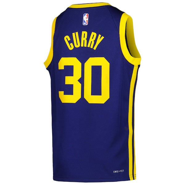 Stephen Curry Golden State Warriors Jordan Brand Youth Swingman Jersey - Statement Edition - Blue - Image 5