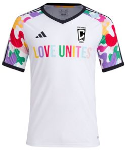 Alternative view of Columbus Crew adidas 2024 Pride Pre-Match Top - White