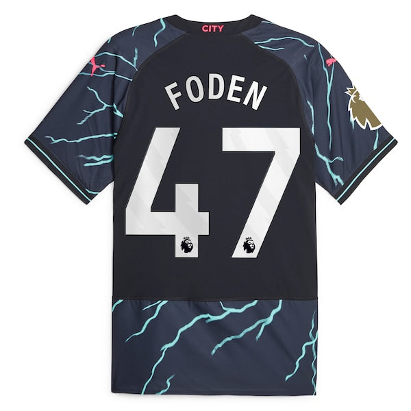 Phil Foden Manchester City Puma 2023/24 Third Authentic Player Jersey - Navy - Image 3