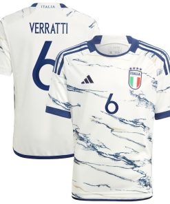 Marco Verratti Italy National Team adidas Youth 2023 Away Replica Jersey - White