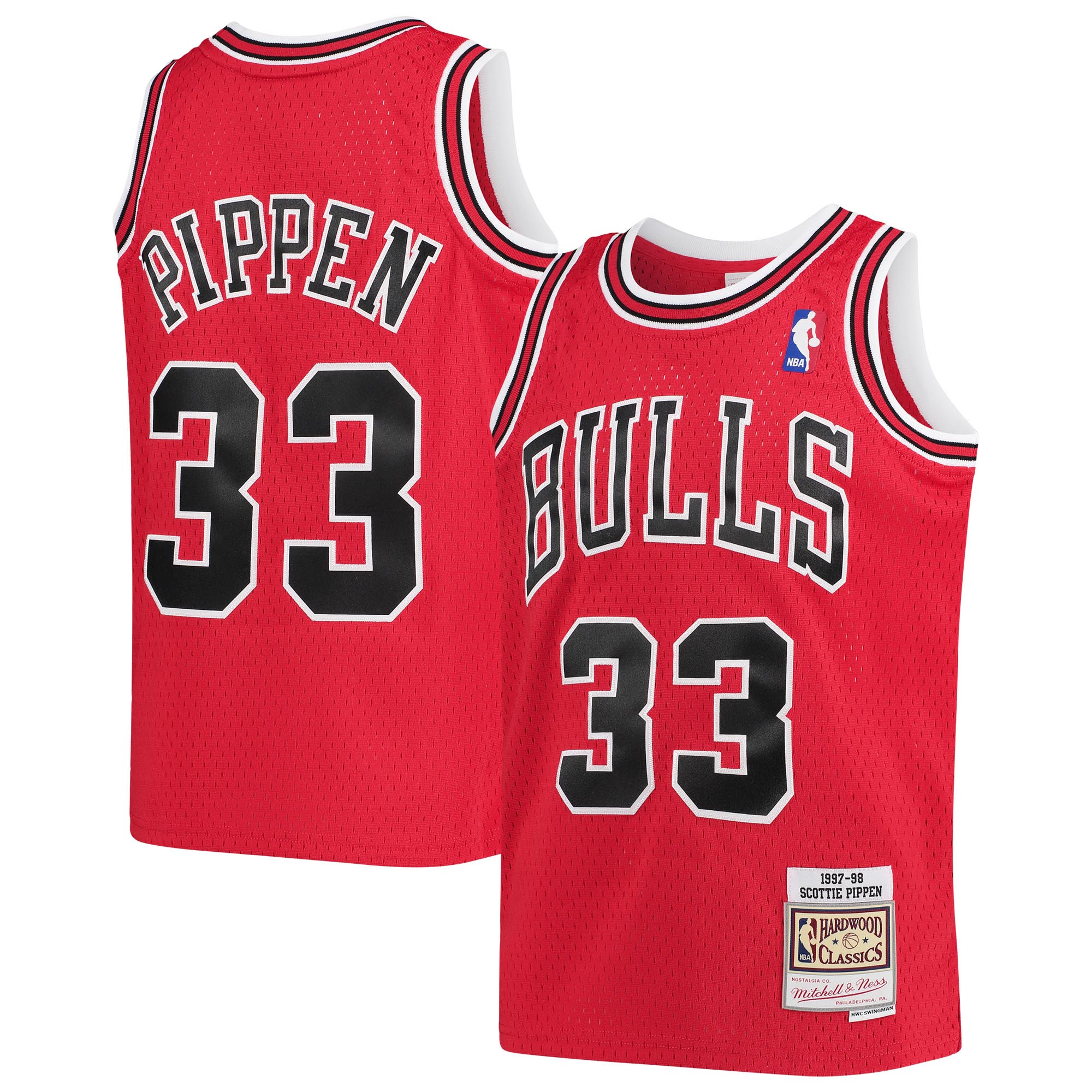 Scottie Pippen Chicago Bulls Youth 1997/98 Hardwood Classics Swingman Jersey - White/Red/Black - Image 5