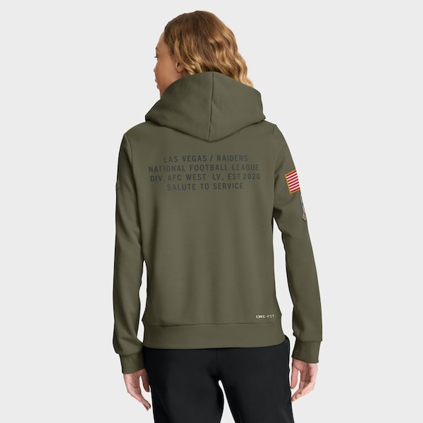 Las Vegas Raiders Nike Women's 2025 Salute to Service Sideline Standard Issue Dri-FIT Hoodie - Olive - Image 2