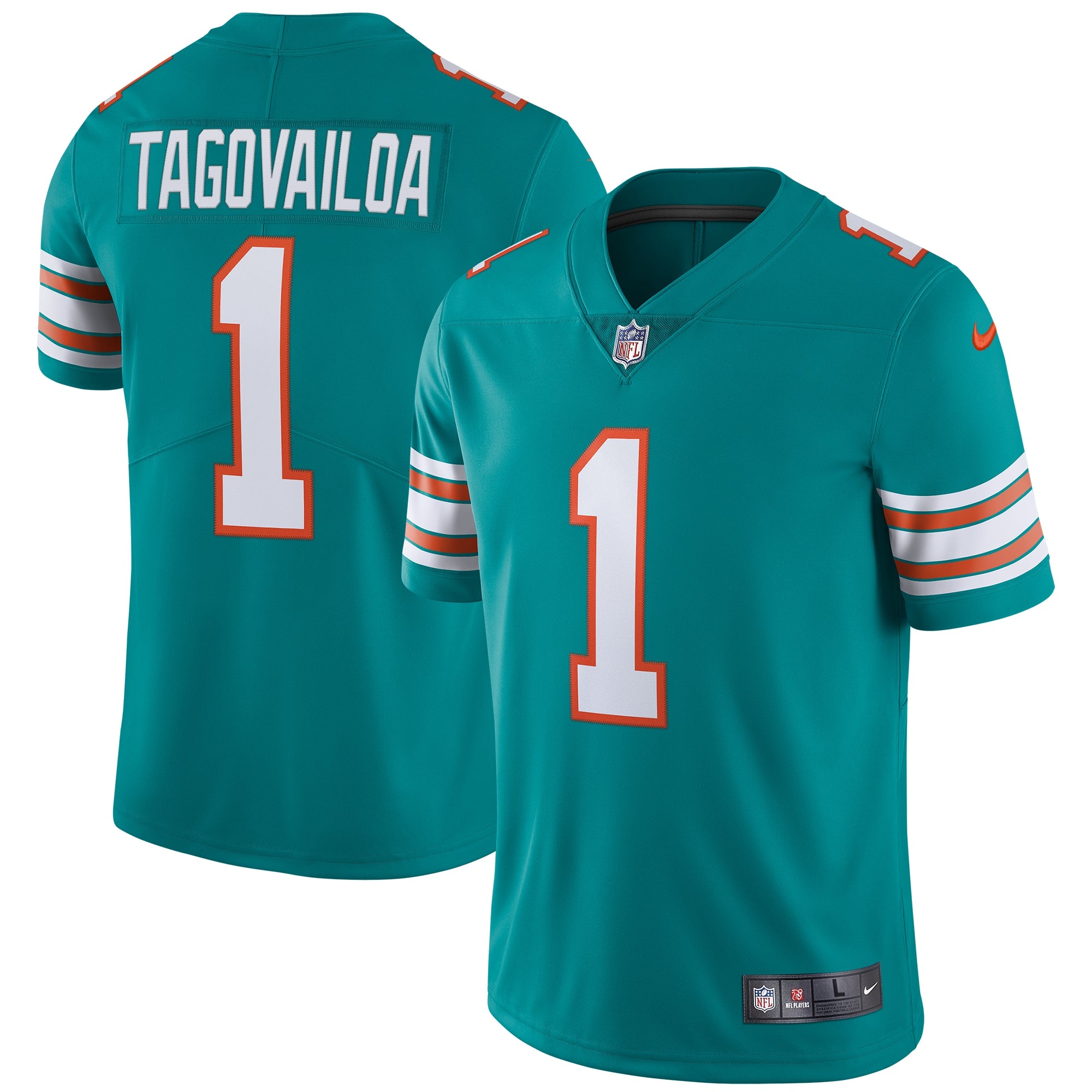 Tua Tagovailoa Miami Dolphins Nike 2nd Alternate Vapor Limited Jersey - White/Aqua - Image 6