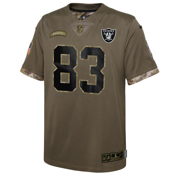 Darren Waller Las Vegas Raiders Nike Youth 2022 Salute To Service Player Limited Jersey - Olive - Image 2