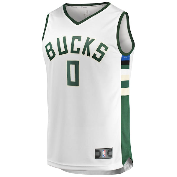 Damian Lillard Milwaukee Bucks Youth Fast Break Player Jersey - Association Edition - White - Image 2