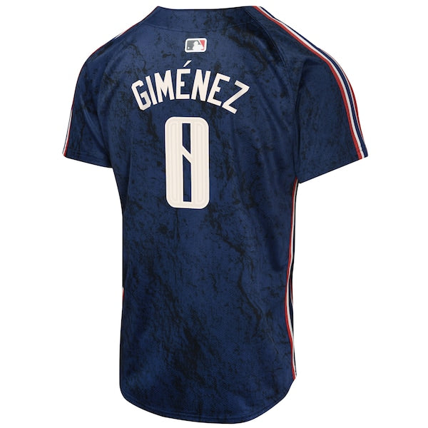 Andres Gimenez Cleveland Guardians Nike Youth 2024 City Connect Limited Jersey - Navy - Image 3