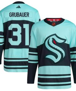Philipp Grubauer Seattle Kraken adidas Reverse Retro 2.0 Authentic Player Jersey - Teal