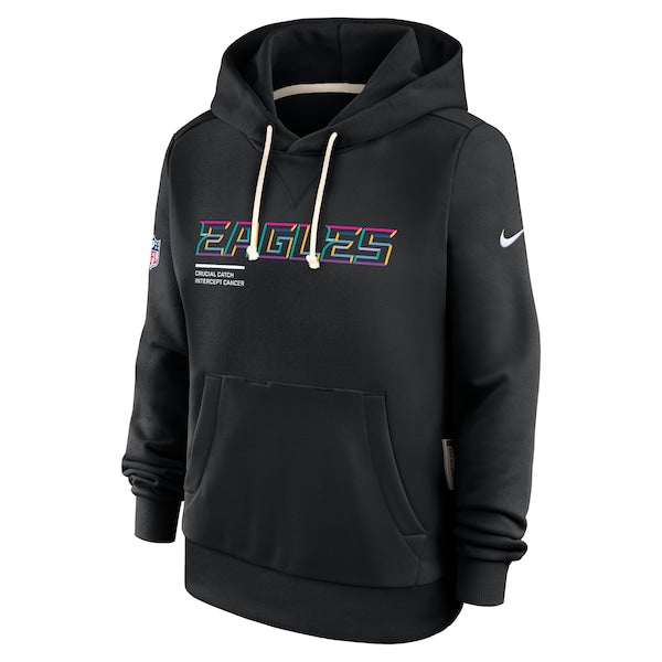 Philadelphia Eagles Nike Women's 2025 NFL Crucial Catch Sideline Standard Issue Dri-FIT Hoodie - Black - Image 2