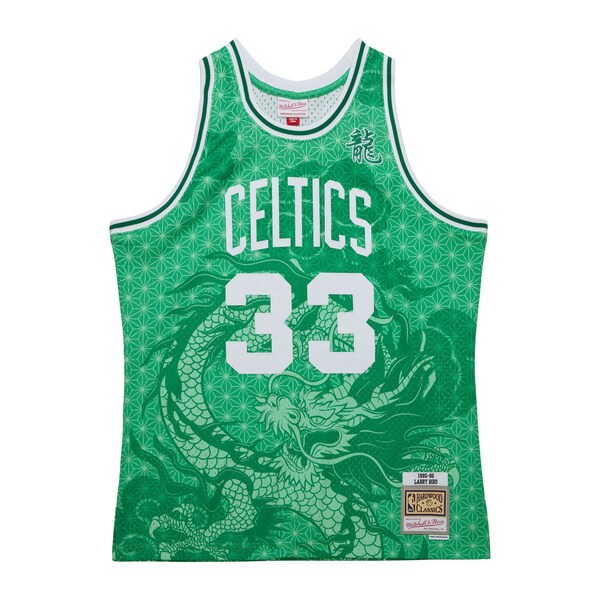 Larry Bird Boston Celtics 1985/86 Hardwood Classics Asian Heritage 6.0 Swingman Throwback Player Jersey - Kelly Green - Image 3