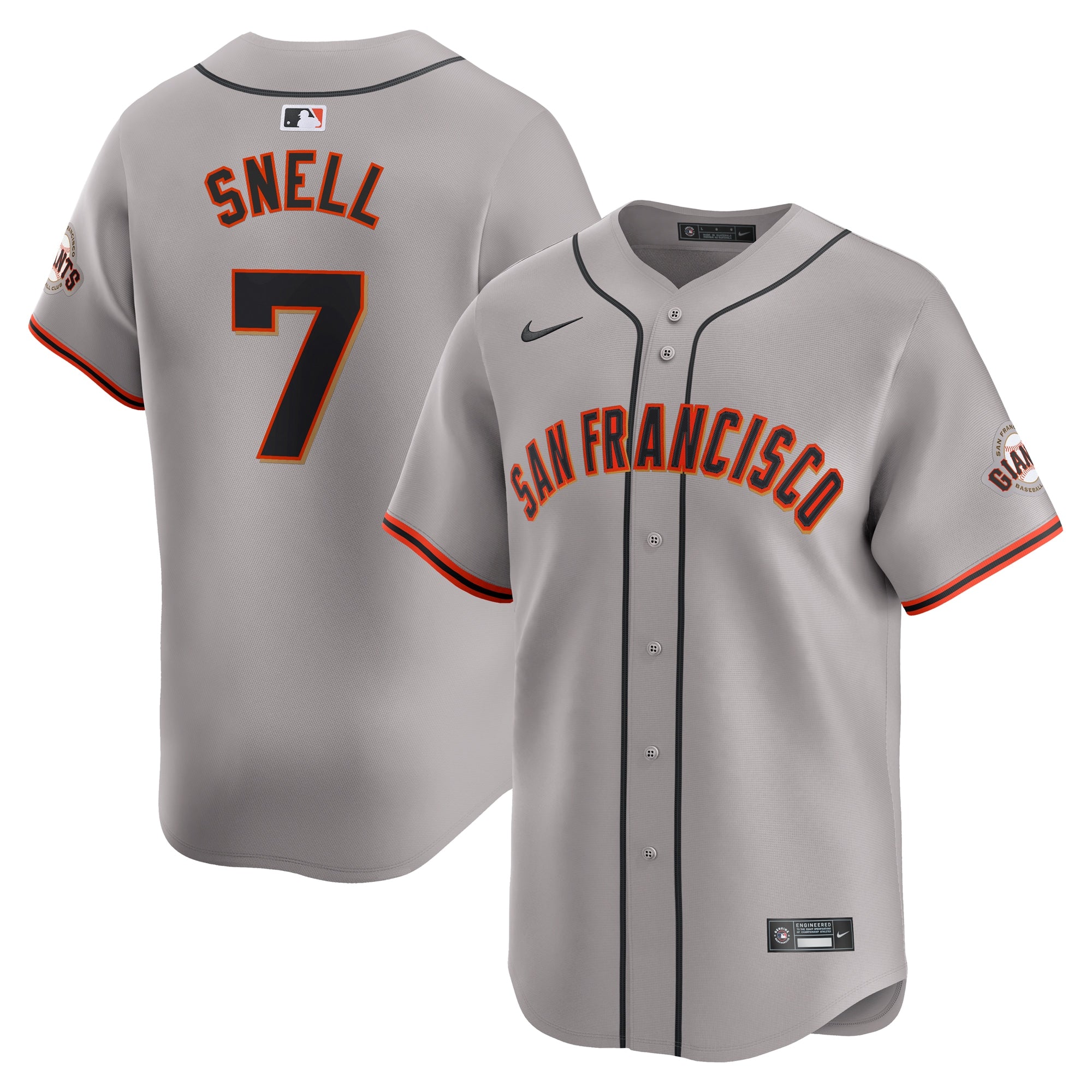 Blake Snell San Francisco Giants Nike Home Limited Jersey - Cream/Gray - Image 5