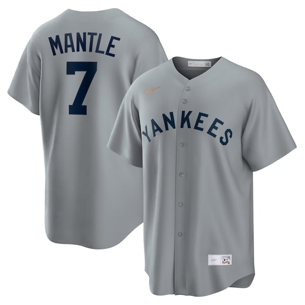 Mickey Mantle New York Yankees Nike Road Cooperstown Collection Player Jersey - Gray/White - Image 2