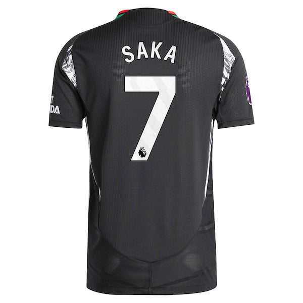 Bukayo Saka Arsenal adidas 2024/25 Away Authentic Player Jersey - Black - Image 4