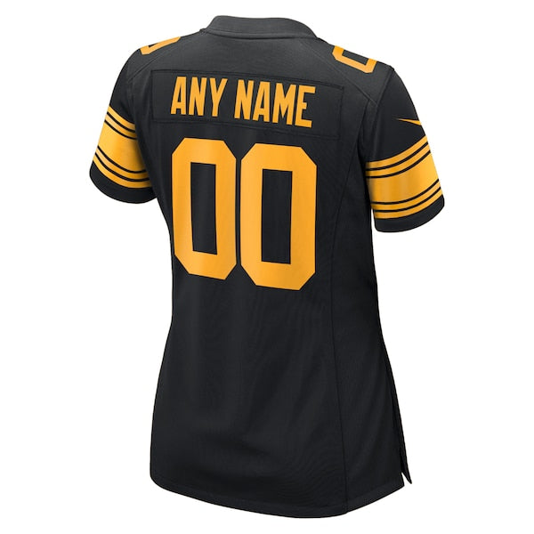 Pittsburgh Steelers Nike Women's Alternate Custom Game Jersey - Black - Image 4